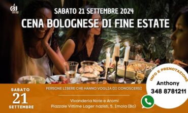 Sabato 21 Settembre 2024 Cena bolognese di fine estate al Vivanderia note e aromi Bologna (Bo)