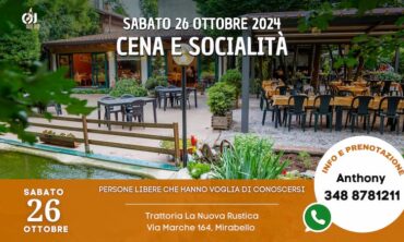 Sabato 26 Ottobre 2024 Cena e Socialità da Trattoria La Nuova Rustica (Mi)