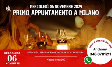 Mercoledì 6 Novembre 2024 Primo appuntamento a Milano (Mi)