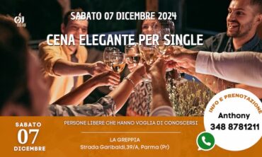 Sabato 07 Dicembre 2024 Cena Elegante per Single (Pr)