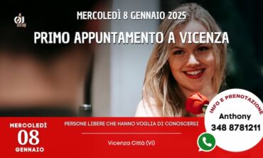 Mercoledì 8 Gennaio 2025 Primo appuntamento a Vicenza (Vi)