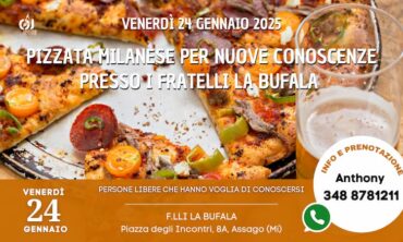 Venerdì 24 Gennaio 2025 Pizzata Milanese per Nuove Conoscenze presso i Fratelli la Bufala (Mi)