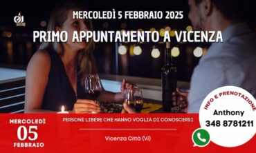 Mercoledì 5 Febbraio 2025 Primo appuntamento a Vicenza (Vi)